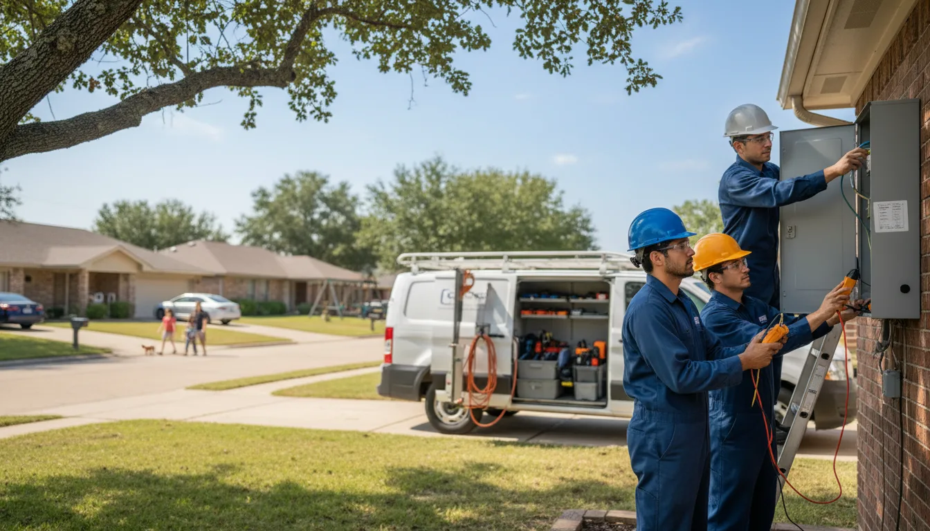 Certified electrician providing emergency electrical services in Hungerford, TX
